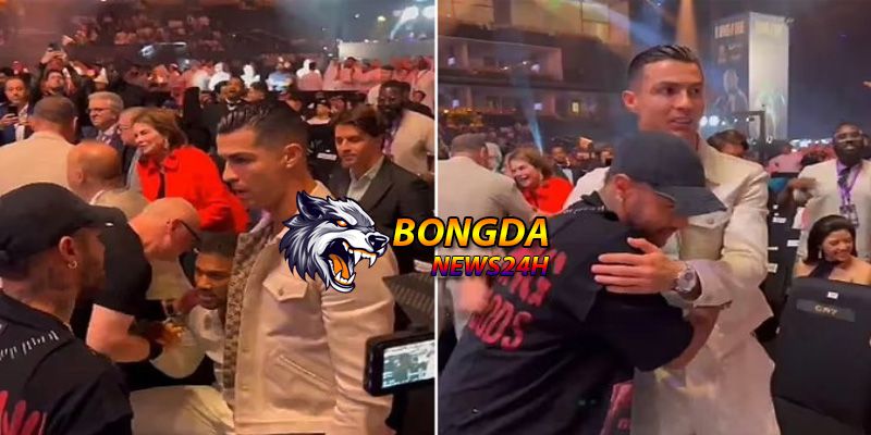 Ronaldo bảnh bao xem đại chiến boxing hội ngộ Neymar