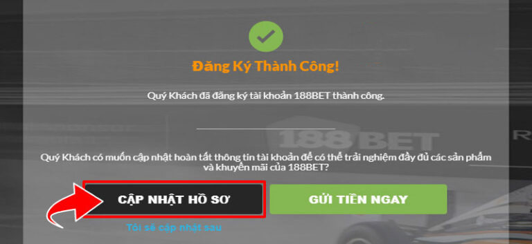 Cập nhật hồ sơ sau khi đăng ký thành công